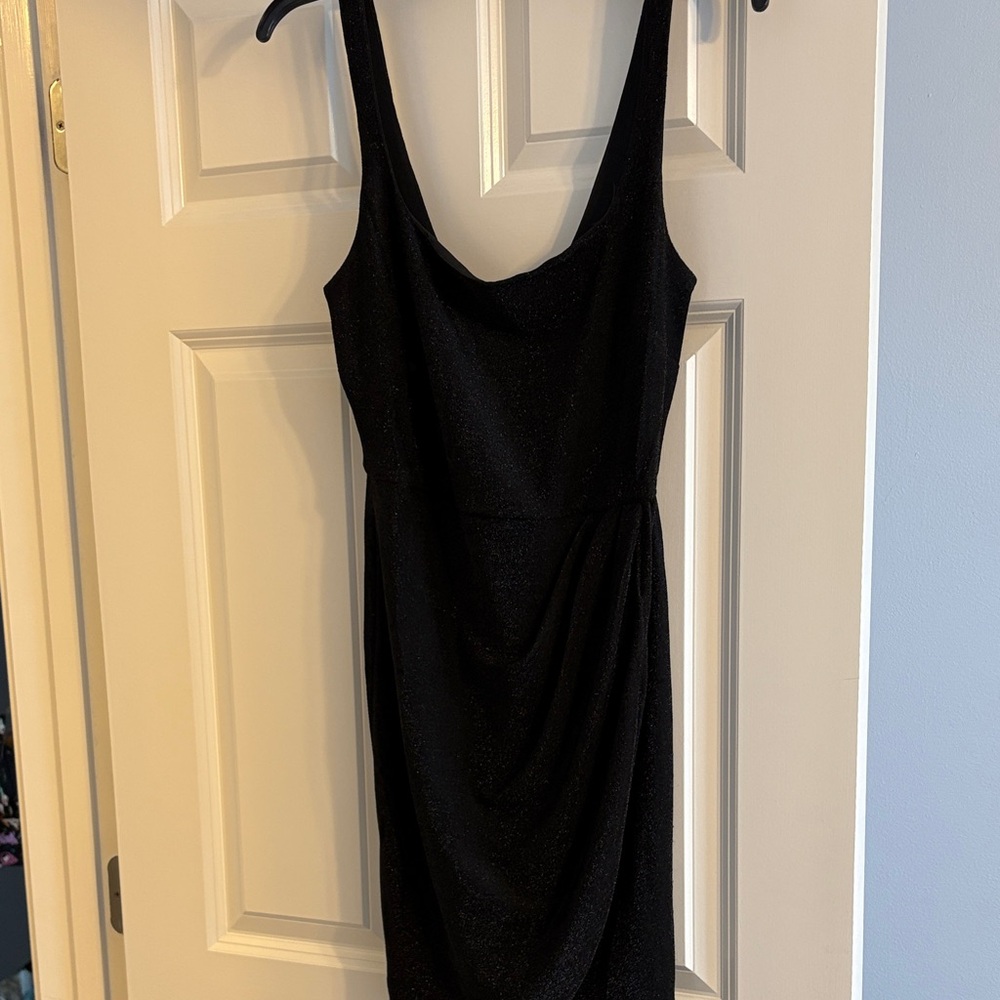 Miami Elegant Black Draped Mini Dress